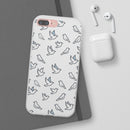 Dove Pattern Flexi Phone Case — Minimal White Bird Protective Case