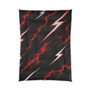 Lightning Bolt Comforter — Black & Red Electric Storm Bed Cover