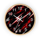 Red Lightning Wall Clock — Neon Storm Decorative Clock