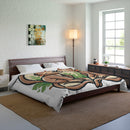 Monkey Love Comforter - Cute Cartoon Monkeys Heart Bedding for Kids & Couples