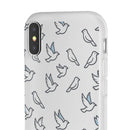 Dove Pattern Flexi Phone Case — Minimal White Bird Protective Case