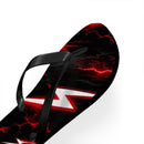 Red Lightning Flip Flops — Bold Storm-Pattern Beach Sandals