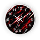 Red Lightning Wall Clock — Neon Storm Decorative Clock