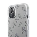 Dove Pattern Flexi Phone Case — Minimal White Bird Protective Case