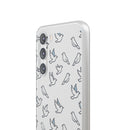 Dove Pattern Flexi Phone Case — Minimal White Bird Protective Case