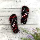 Red Lightning Flip Flops — Bold Storm-Pattern Beach Sandals