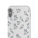 Dove Pattern Flexi Phone Case — Minimal White Bird Protective Case