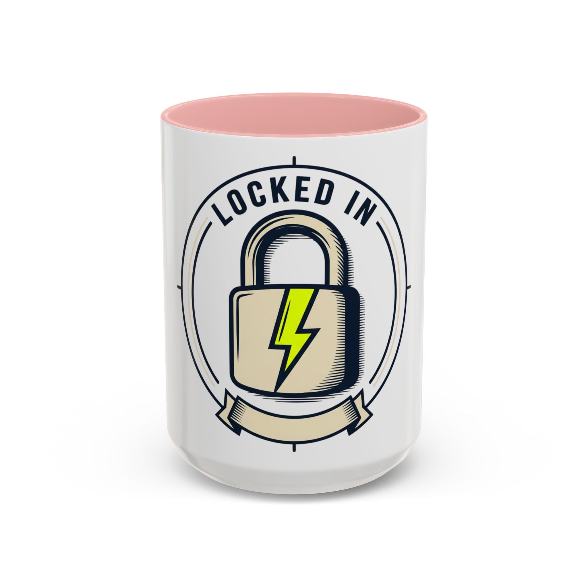 Locked In Accent Coffee Mug — 'Locked In' Motivational Coffee Cup (11/15oz)