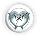 Dolphin Heart Wall Clock — Nautical Coastal Decor for Beach Lovers