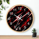 Red Lightning Wall Clock — Neon Storm Decorative Clock