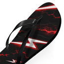 Red Lightning Flip Flops — Bold Storm-Pattern Beach Sandals