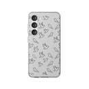 Dove Pattern Flexi Phone Case — Minimal White Bird Protective Case