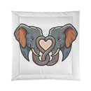 Elephant Heart Comforter - Cute Elephant Love Bedding for Kids & Animal Lovers