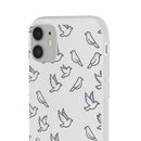 Dove Pattern Flexi Phone Case — Minimal White Bird Protective Case