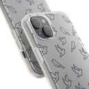 Dove Pattern Flexi Phone Case — Minimal White Bird Protective Case