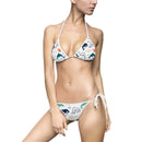 Dolphin Pattern Tie-Side Bikini — Nautical Summer Swimwear