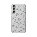 Dove Pattern Flexi Phone Case — Minimal White Bird Protective Case