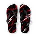 Red Lightning Flip Flops — Bold Storm-Pattern Beach Sandals