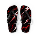 Red Lightning Bolt Flip Flops — Black & Red Storm Beach Sandals