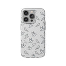 Dove Pattern Flexi Phone Case — Minimal White Bird Protective Case