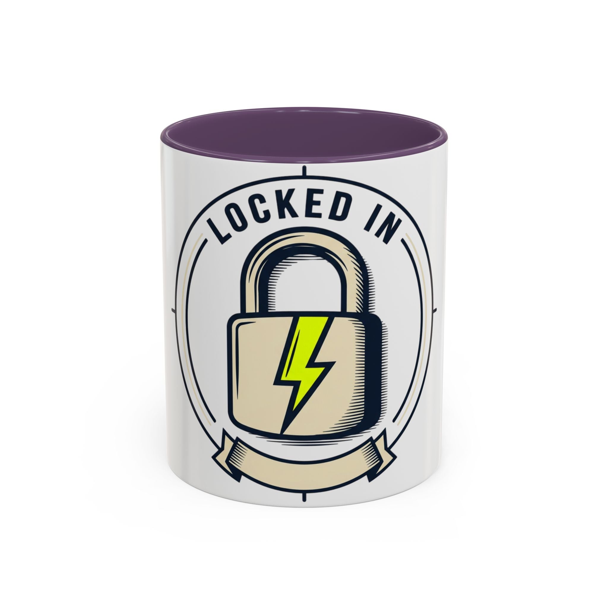 Locked In Accent Coffee Mug — 'Locked In' Motivational Coffee Cup (11/15oz)