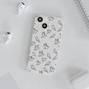 Dove Pattern Flexi Phone Case — Minimal White Bird Protective Case