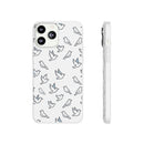 Dove Pattern Flexi Phone Case — Minimal White Bird Protective Case