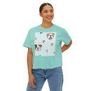 Cute Bulldog Hearts Boxy Tee