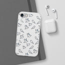 Dove Pattern Flexi Phone Case — Minimal White Bird Protective Case