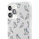 Dove Pattern Flexi Phone Case — Minimal White Bird Protective Case