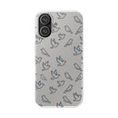 Dove Pattern Flexi Phone Case — Minimal White Bird Protective Case