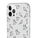 Dove Pattern Flexi Phone Case — Minimal White Bird Protective Case