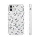 Dove Pattern Flexi Phone Case — Minimal White Bird Protective Case