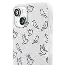 Dove Pattern Flexi Phone Case — Minimal White Bird Protective Case