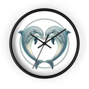 Dolphin Heart Wall Clock — Nautical Coastal Decor for Beach Lovers