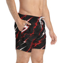 Swim Trunks - Red Lightning Bolt All-Over Print