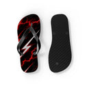 Red Lightning Flip Flops — Bold Storm-Pattern Beach Sandals