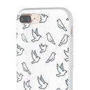 Dove Pattern Flexi Phone Case — Minimal White Bird Protective Case