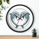 Dolphin Heart Wall Clock — Nautical Coastal Decor for Beach Lovers