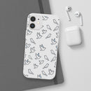 Dove Pattern Flexi Phone Case — Minimal White Bird Protective Case