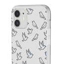 Dove Pattern Flexi Phone Case — Minimal White Bird Protective Case