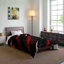 Lightning Bolt Comforter — Black & Red Electric Storm Bed Cover