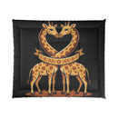 Giraffe Heart Comforter – Cute Matching Giraffes Kids Bedding