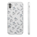 Dove Pattern Flexi Phone Case — Minimal White Bird Protective Case