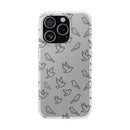 Dove Pattern Flexi Phone Case — Minimal White Bird Protective Case