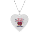 Heart Frame Photo Pendant — "Unbreakable Love" Engraved Jewelry