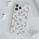 Dove Pattern Flexi Phone Case — Minimal White Bird Protective Case