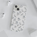 Dove Pattern Flexi Phone Case — Minimal White Bird Protective Case