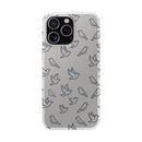 Dove Pattern Flexi Phone Case — Minimal White Bird Protective Case