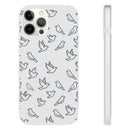 Dove Pattern Flexi Phone Case — Minimal White Bird Protective Case
